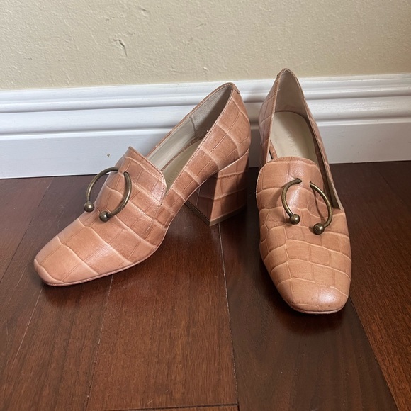 FREDA SALVADOR LIFT Pierced Block Heels Cocoa Croc - Picture 3 of 4